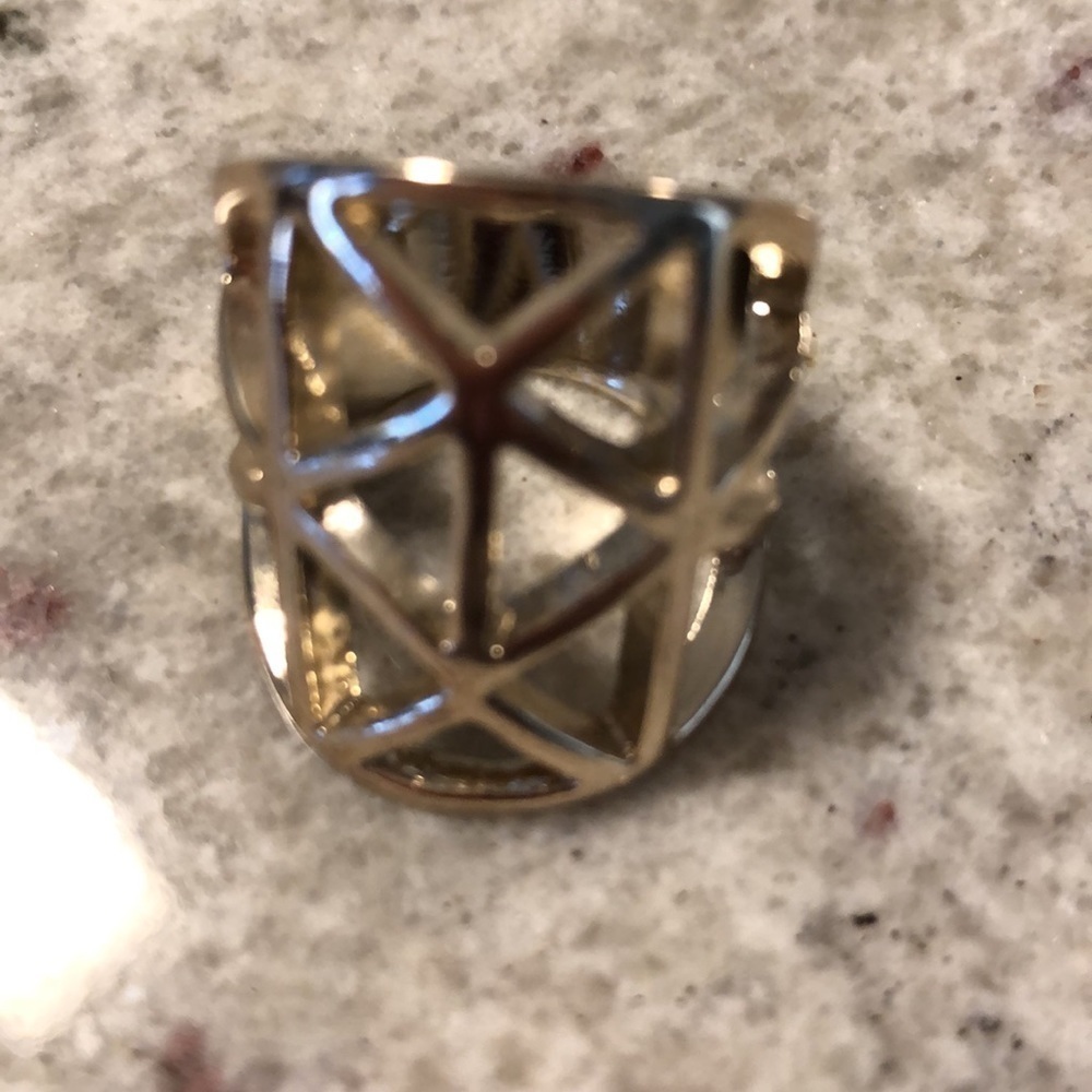 Gold tone abstract large cocktail ring